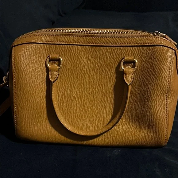 Coach Tan Leather Satchel with Gold Hardware - Picture 3 of 6